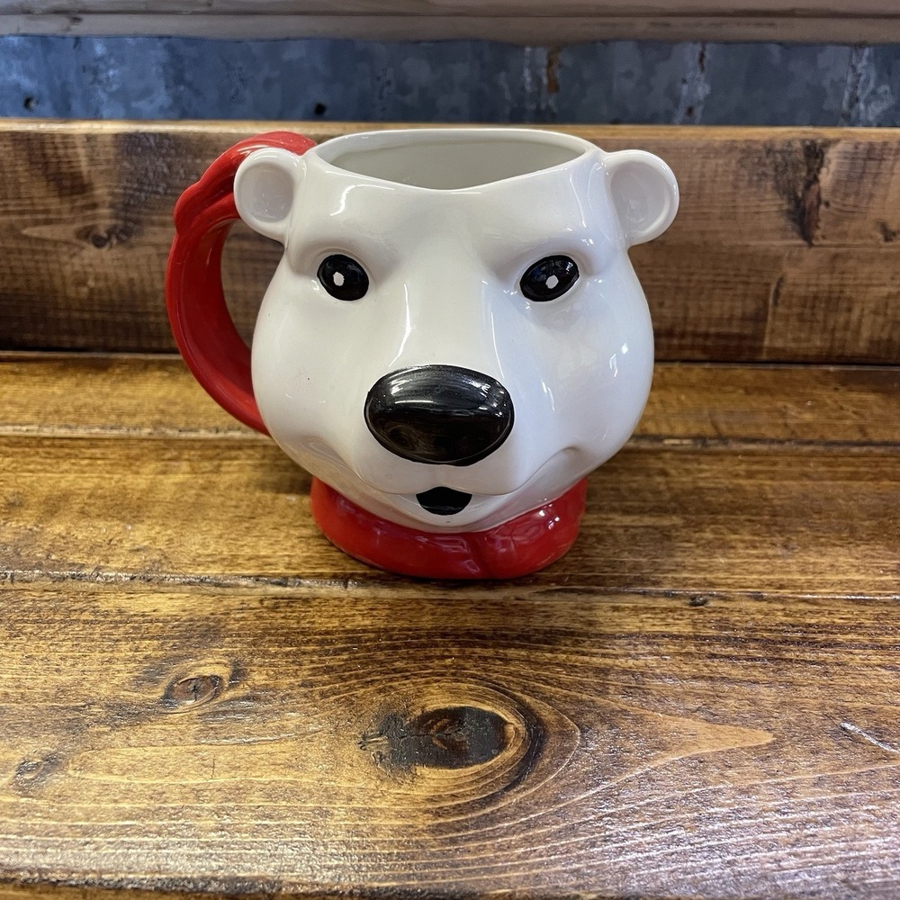 Vintage Dakin Coca-Cola Polar Bear Figural Mug Cup 1994 - Hand Wash Only